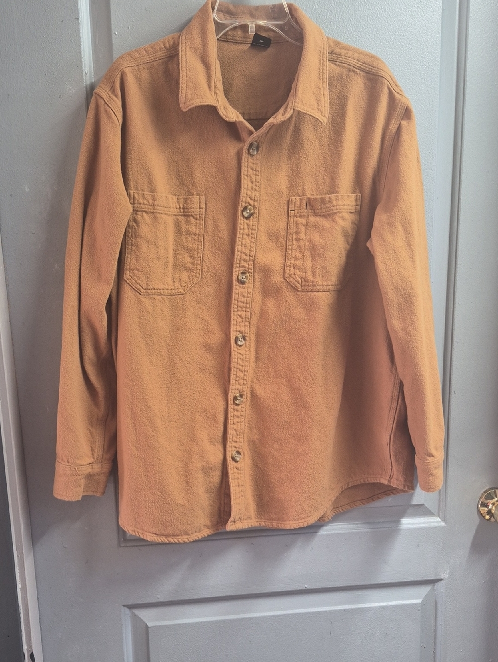 Brahma Men's Button-Up Shirt in Mustard Tan Sz 2 XL